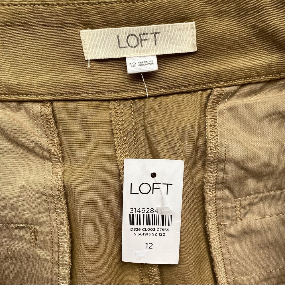 NWT LOFT The Side Button Poplin Wide Leg Pant - Picture 4 of 9